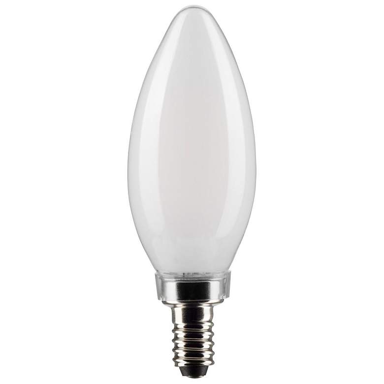 Image 1 40W Equivalent 4W LED B11 Frosted Candelabra 3000K Dimmable Bulb by Satco