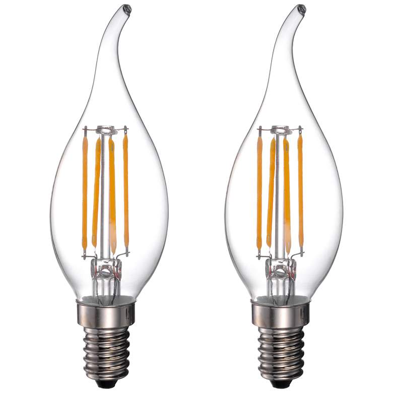 Image 1 40W Equivalent 4W LED Dimmable Flame-Tip Candelabra 2-Pack by Tesler