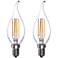 40W Equivalent 4W LED Dimmable Flame-Tip Candelabra 2-Pack by Tesler