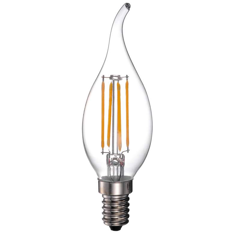 Image 2 40W Equivalent 4W LED Dimmable Flame-Tip Candelabra 2-Pack more views