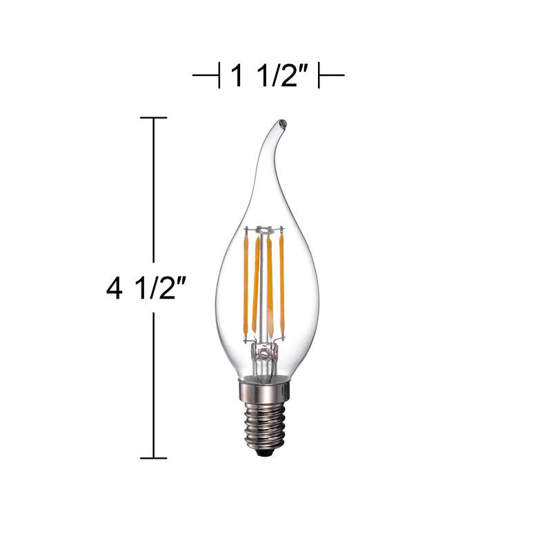 Image 3 40W Equivalent 4W LED Dimmable Flame-Tip Candelabra 2-Pack more views