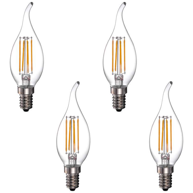 Image 1 40W Equivalent 4W LED Dimmable Flame-Tip Candelabra 4-Pack