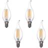 40W Equivalent 4W LED Dimmable Flame-Tip Candelabra 4-Pack