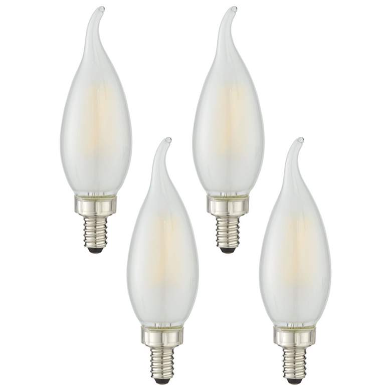 40W Equivalent 4W LED Dimmable Flame Tip Candelabra 4-Pack