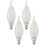 40W Equivalent 4W LED Dimmable Flame Tip Candelabra 4-Pack
