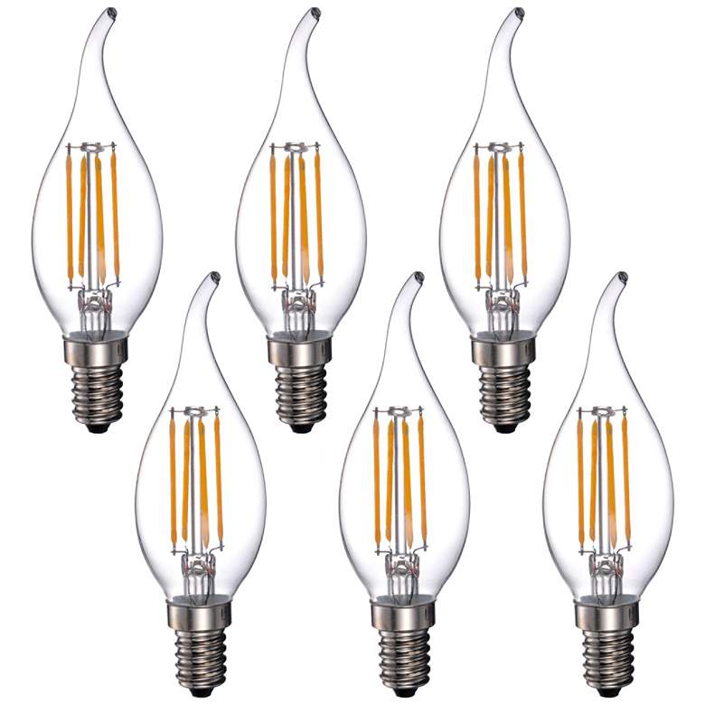 Image 1 40W Equivalent 4W LED Dimmable Flame-Tip Candelabra 6-Pack