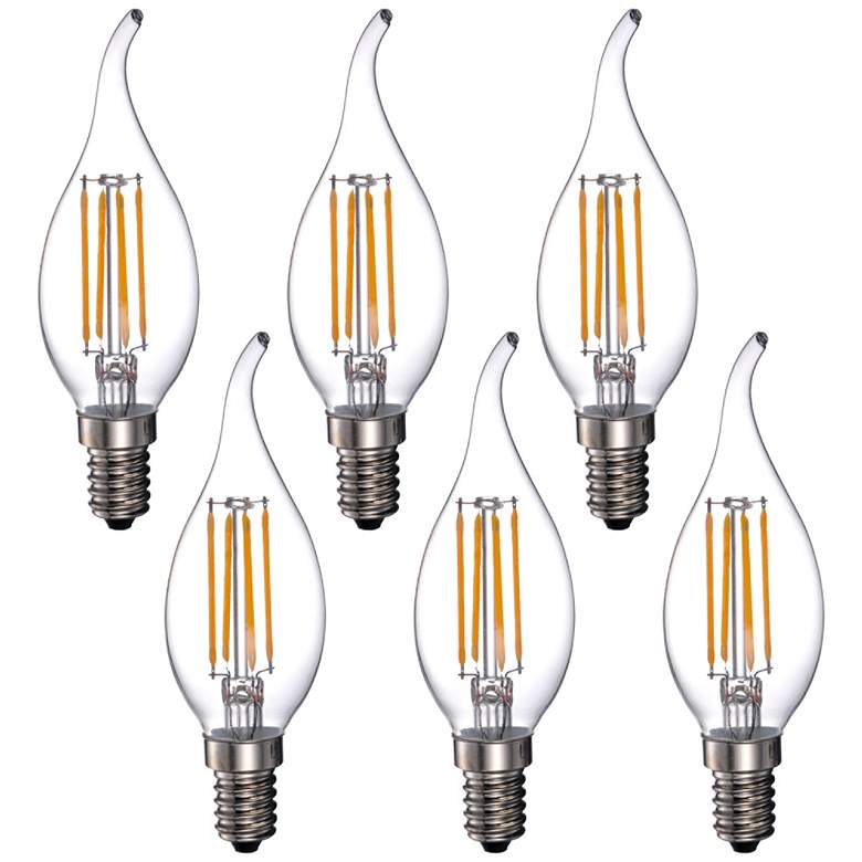 Image 1 40W Equivalent 4W LED Dimmable Flame-Tip Candelabra 6-Pack