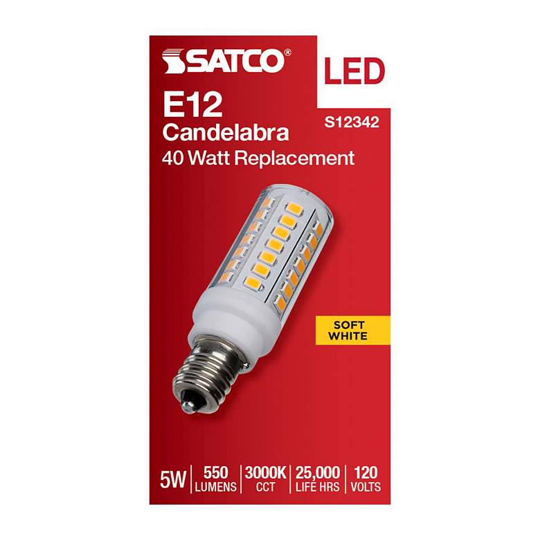 Image 3 40W Equivalent 5W LED Candelabra Base E12 Dimmable Light Bulb more views