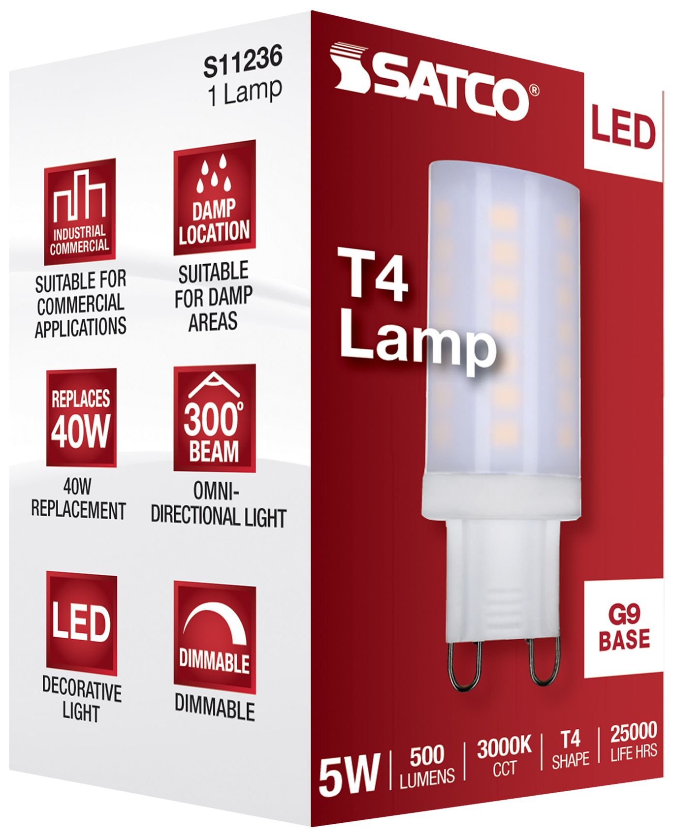 Image 7 40W Equivalent 5W LED G9 Base Frosted T4 Light Bulb by Satco more views