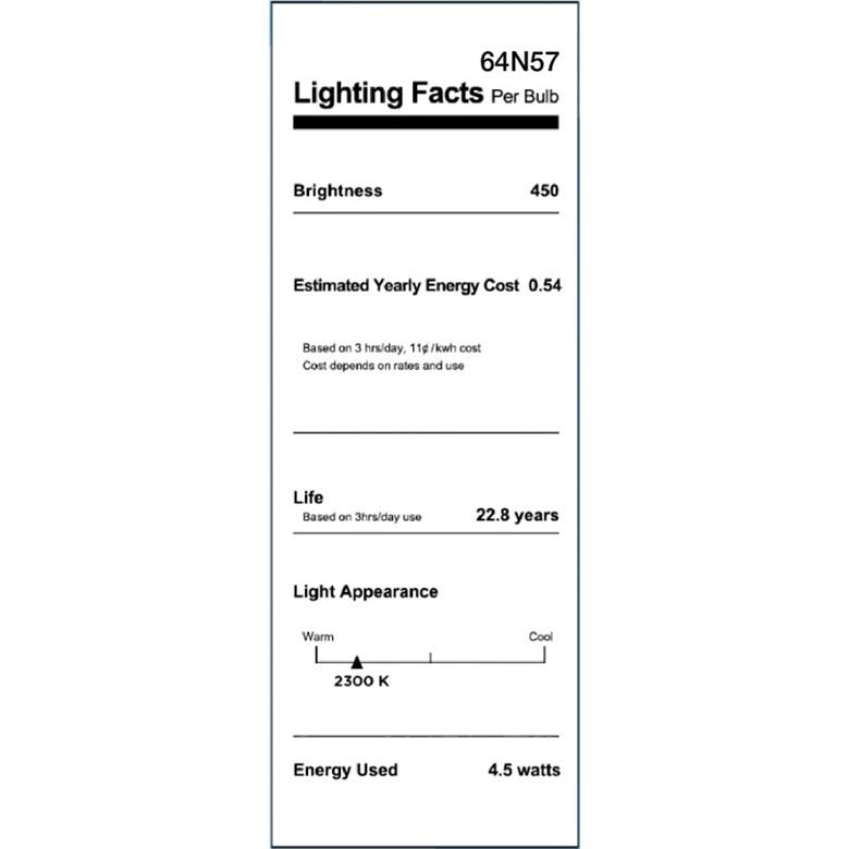 Image 2 40W Equivalent Amber 4.5W LED Dimmable Standard T10 Bulb more views