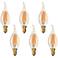 40W Equivalent Amber 4 Watt LED Flame Tip Candelabra 6-Pack by Tesler