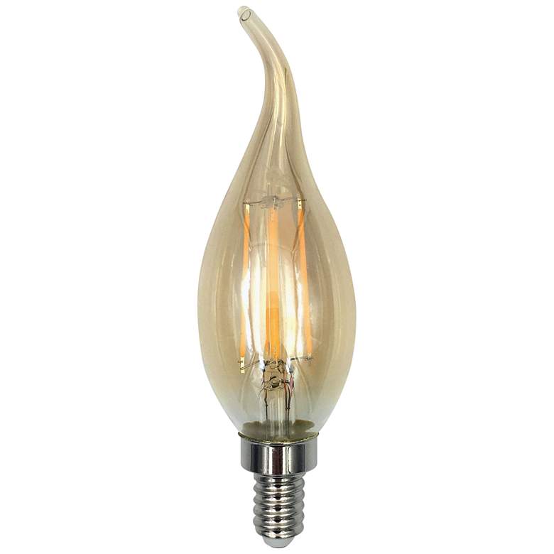 Image 1 40W Equivalent Amber 4W Dimmable Flame Tip LED Candelabra