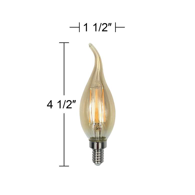Image 3 40W Equivalent Amber 4W Dimmable Flame Tip LED Candelabra more views