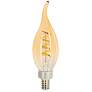 40W Equivalent Amber 4W Dimmable Spiral Flame Filament LED Candelabra