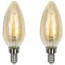 40W Equivalent Amber 4W LED Dimmable Candelabra 2-Pack