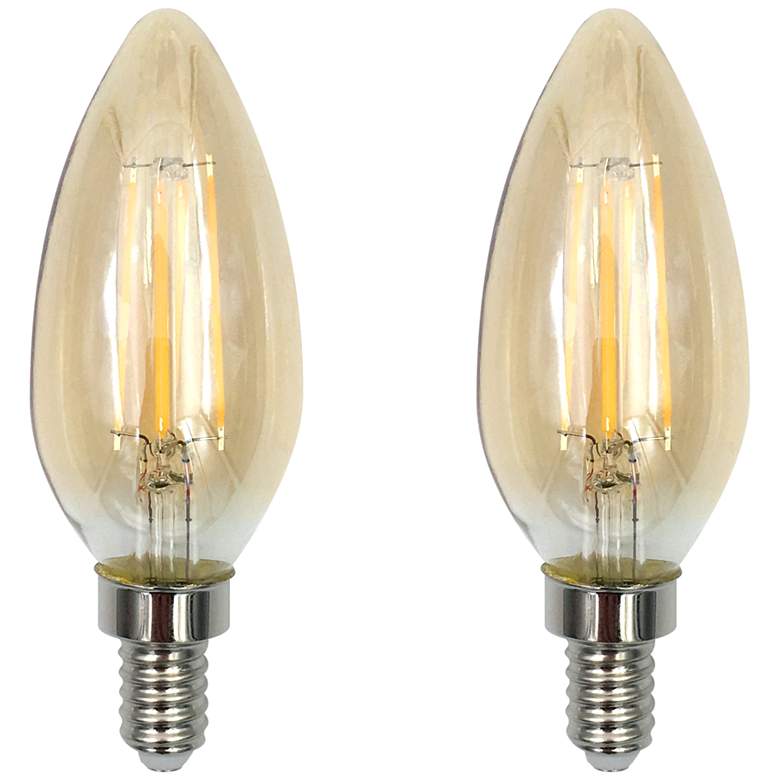 Image 1 40W Equivalent Amber 4W LED Dimmable Candelabra 2-Pack