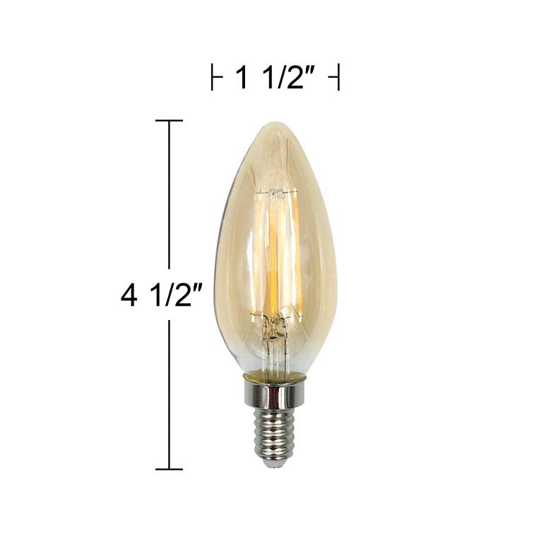 Image 3 40W Equivalent Amber 4W LED Dimmable Candelabra 2-Pack more views