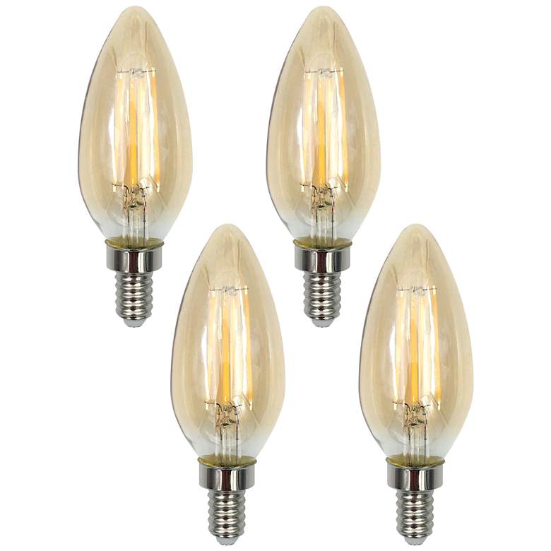 Image 1 40W Equivalent Amber 4W LED Dimmable Candelabra 4-Pack