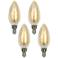 40W Equivalent Amber 4W LED Dimmable Candelabra 4-Pack