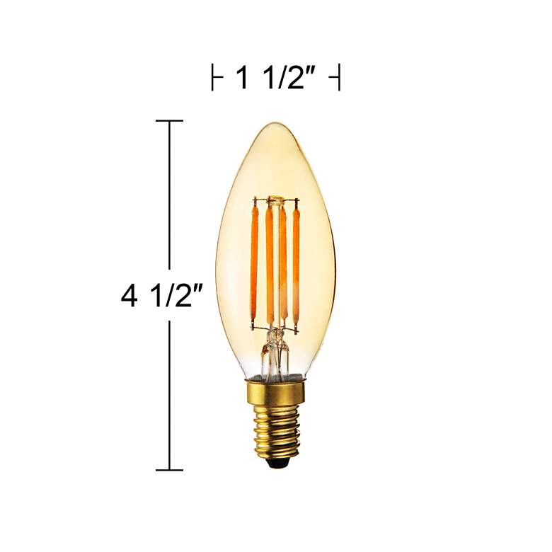 Image 3 40W Equivalent Amber 4W LED Dimmable Candelabra 6-Pack more views