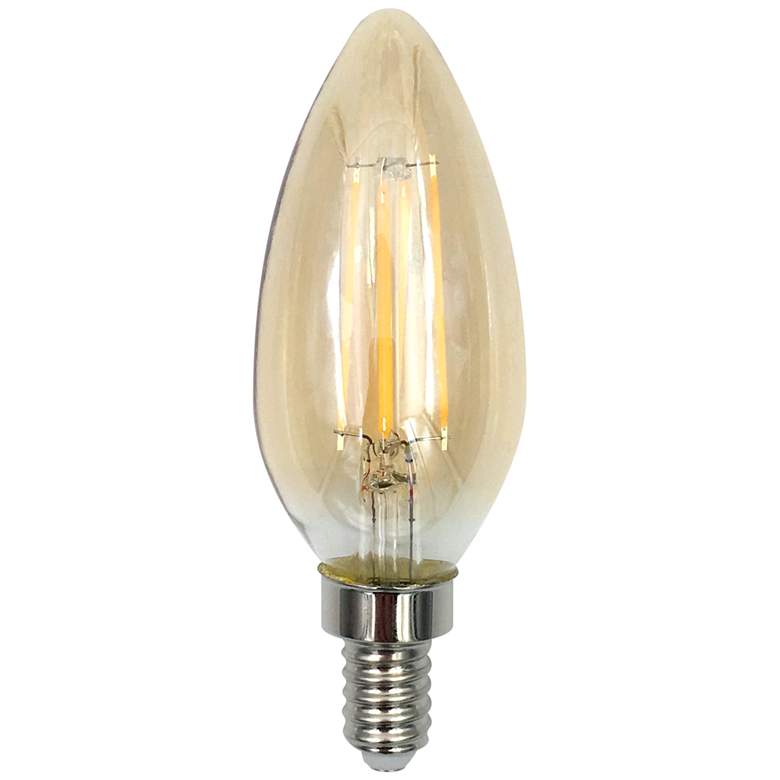 Image 1 40W Equivalent Amber 4W LED Dimmable Filament Candelabra