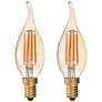 40W Equivalent Amber 4W LED Dimmable Flame Tip Cande 2-Pack