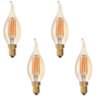 40W Equivalent Amber 4W LED Dimmable Flame Tip Cande 4-Pack