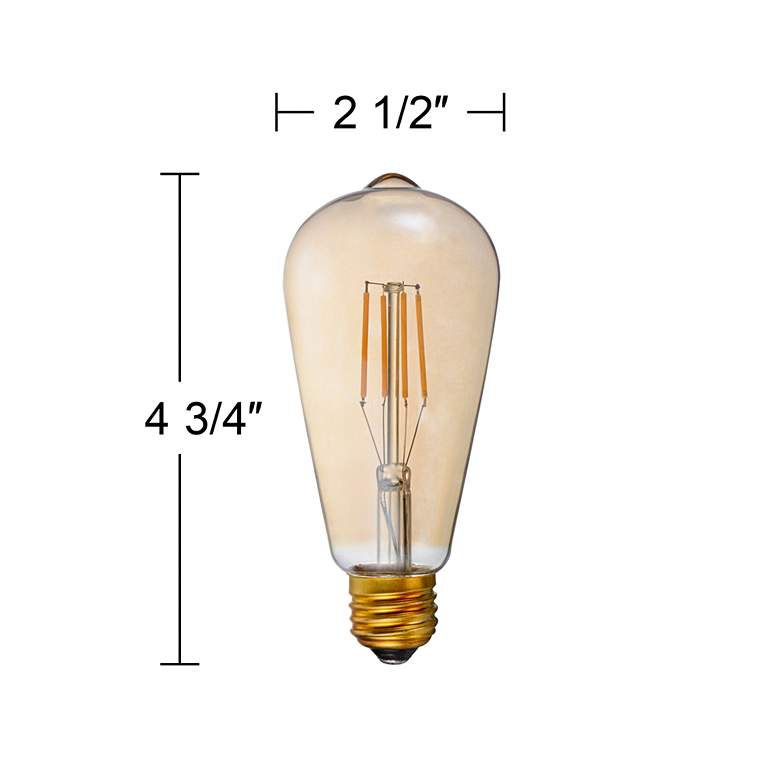 Image 3 40W Equivalent Amber 4W LED Dimmable Standard Edison 4-Pack by Tesler more views