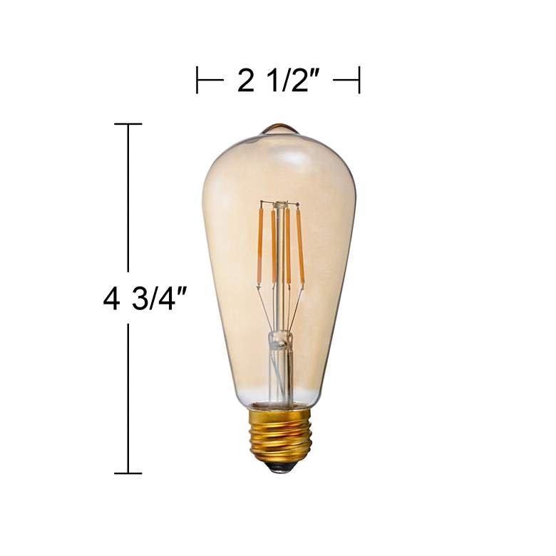 Image 3 40W Equivalent Amber 4W LED Dimmable Standard Edison 4-Pack more views