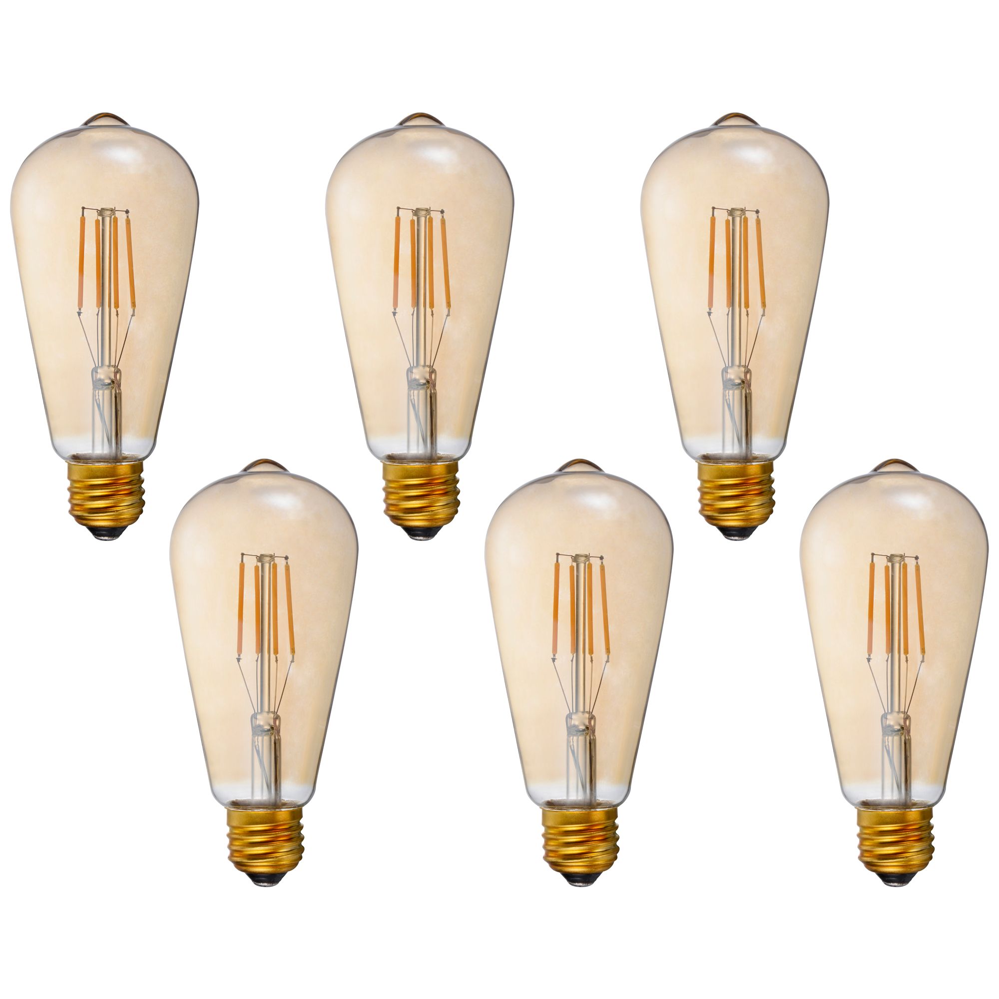 40W Equivalent Amber 4W LED Dimmable Standard Edison 6 Pack 38D77 Lamps Plus