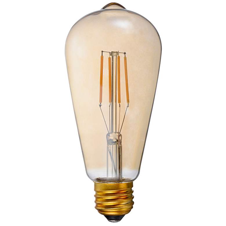 Image 3 40W Equivalent Amber 4W LED Dimmable Standard Edison 6-Pack more views