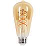 40W Equivalent Amber 4W LED Dimmable Standard Spiral Filament Edison Style