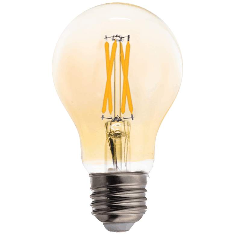 Image 1 40W Equivalent Amber 4W LED Filament A19 Standard Bulb