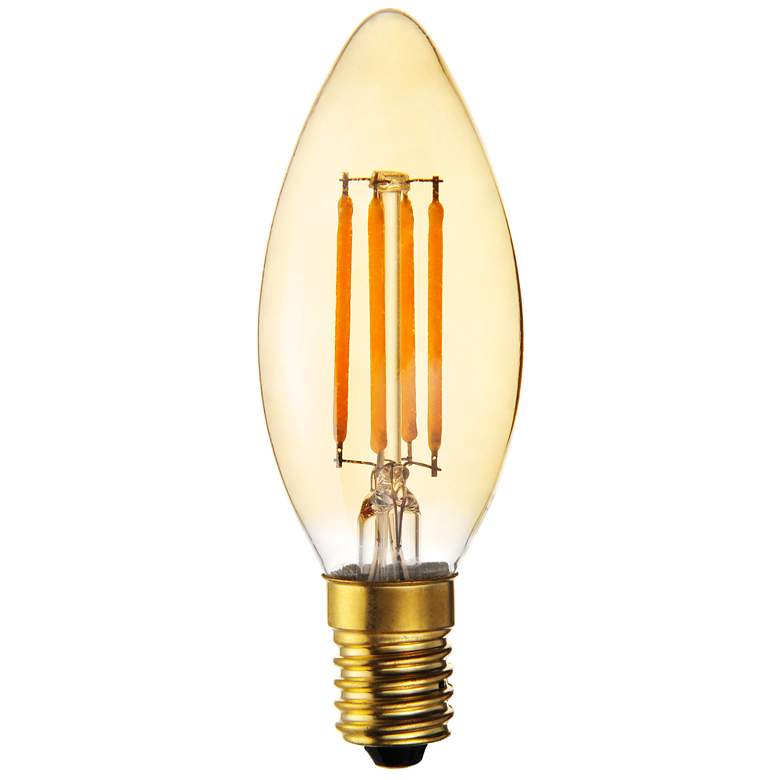 Image 1 40W Equivalent Amber 4W LED Filament Intermediate  Base Bulb