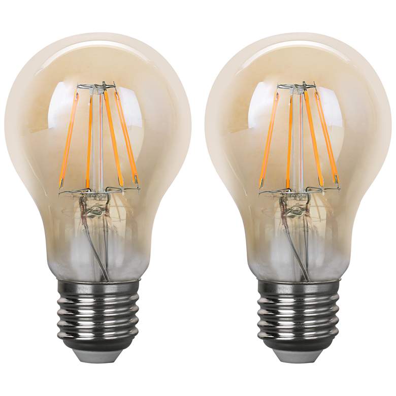 Image 1 40W Equivalent Amber 4W LED Filament Standard A19 2-Pack
