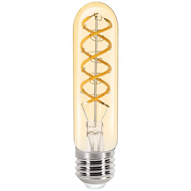 Image 1 40W Equivalent Amber Spiral Filament 4.5W LED Dimmable Standard T10 Bulb
