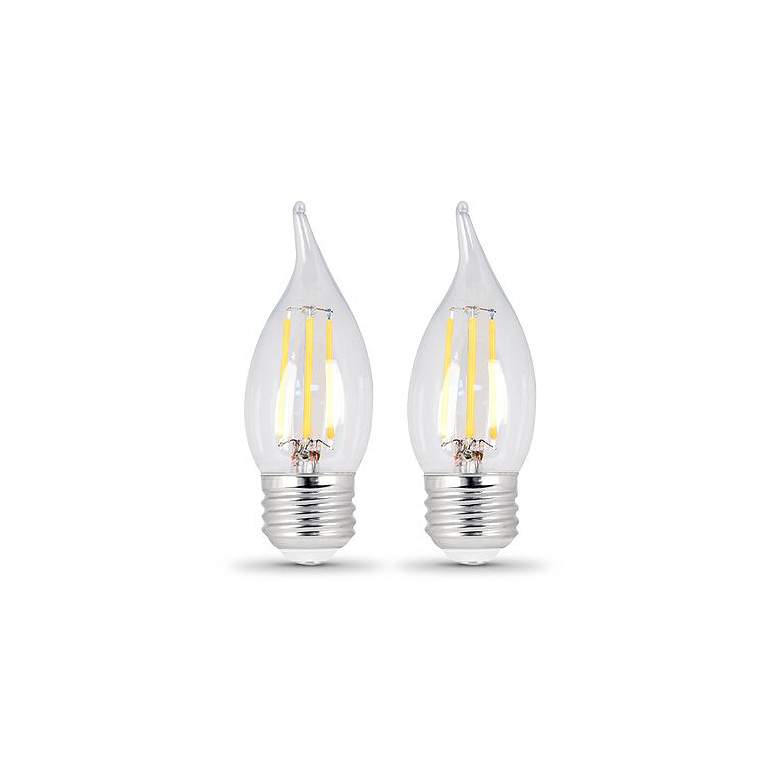 Image 1 40W Equivalent Clear 3.3 W LED Dimmable Flame-Tip 2-Pack