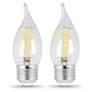 40W Equivalent Clear 3.3 W LED Dimmable Flame-Tip 2-Pack