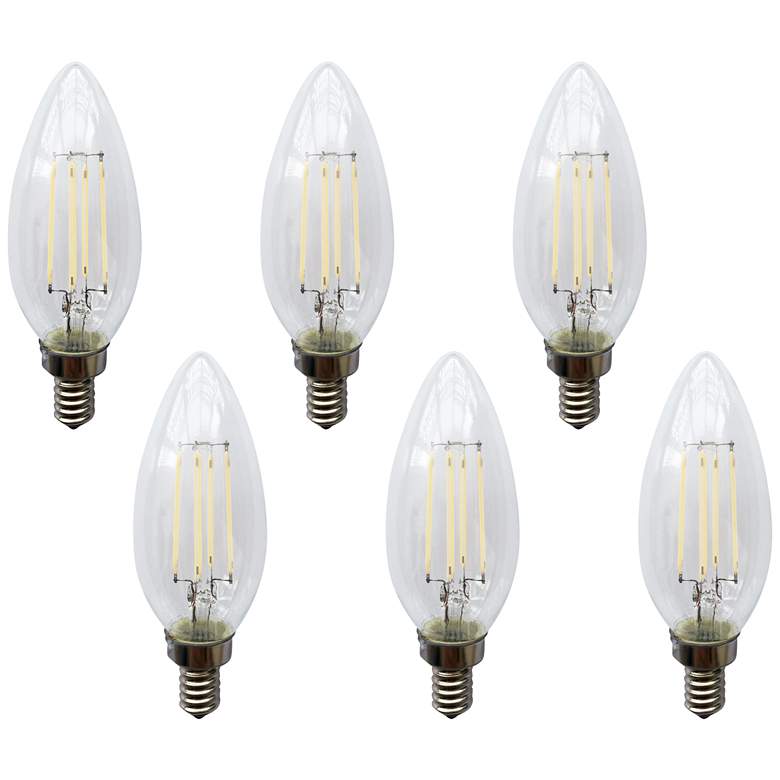 Image 1 40W Equivalent Clear 3000K 4W LED Dimmable Candelabra 6-Pack