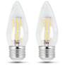 40W Equivalent Clear 4.5W LED Dimmable E26 Torpedo 2-Pack