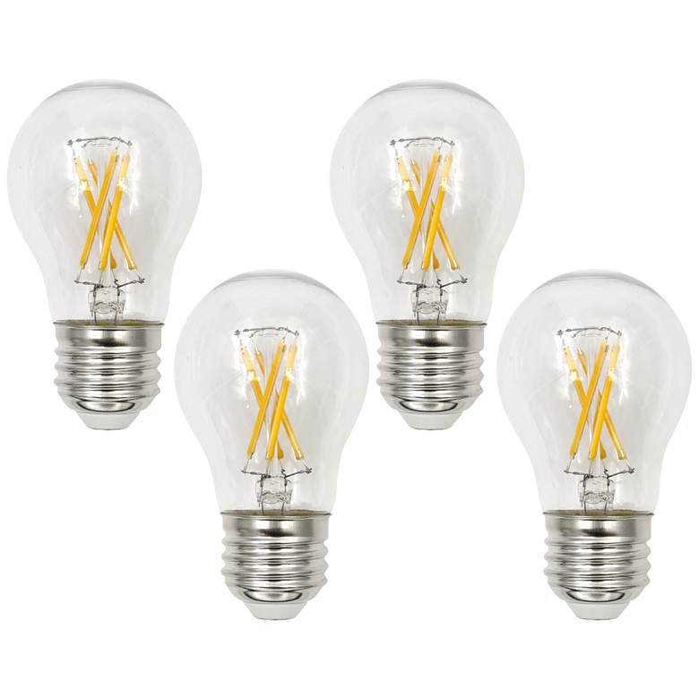 Image 1 40W Equivalent Clear 4 Watt LED Dimmable Standard A15 4-Pack Tesler Bulbs