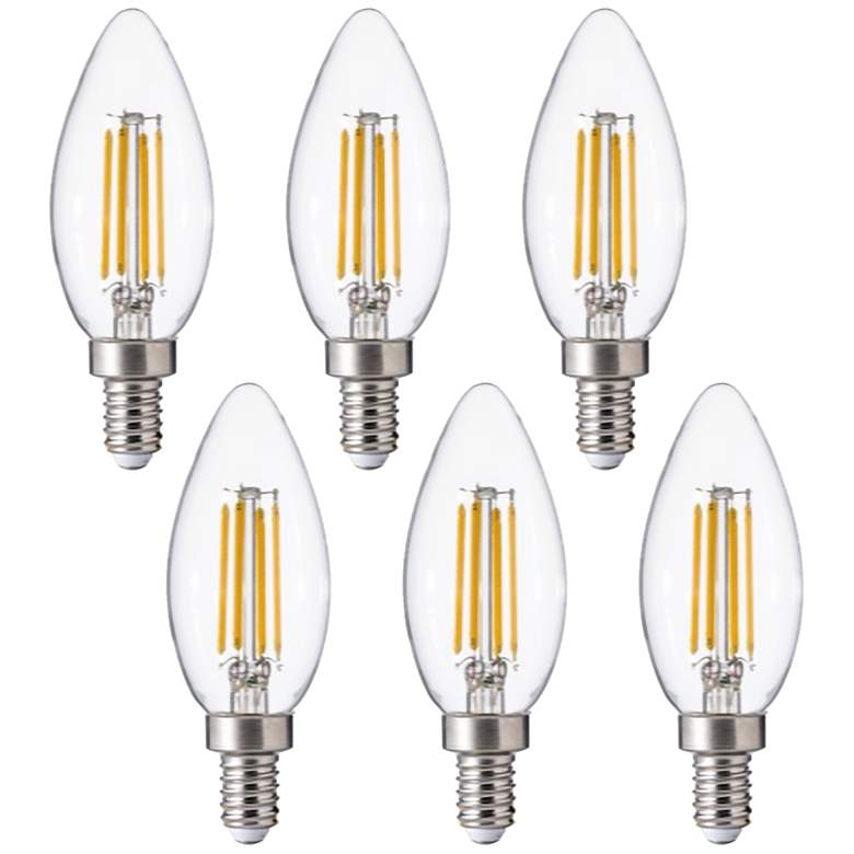 Image 1 40W Equivalent Clear 4W 12 Volt LED Non-Dimmable E12 6-Pack
