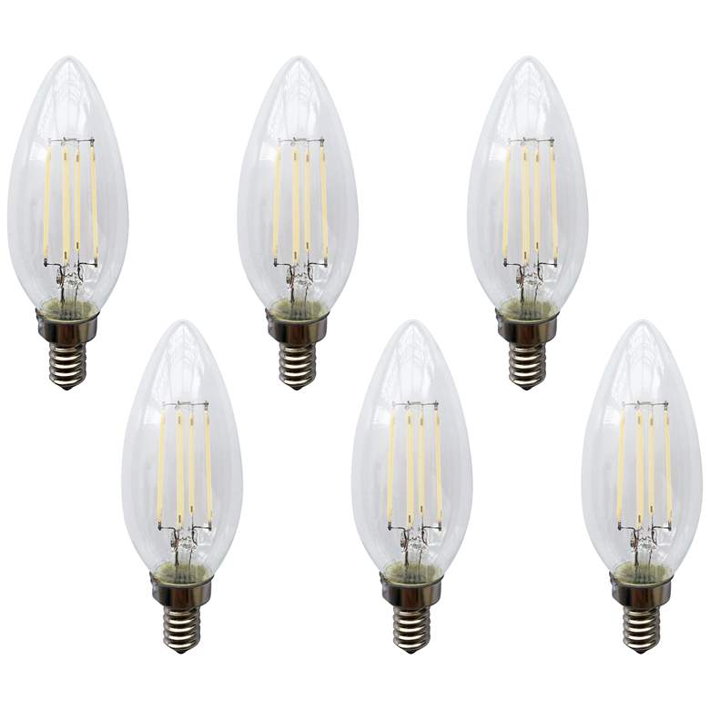 Image 1 40W Equivalent Clear 4W LED Dimmable Candelabra 6-Pack