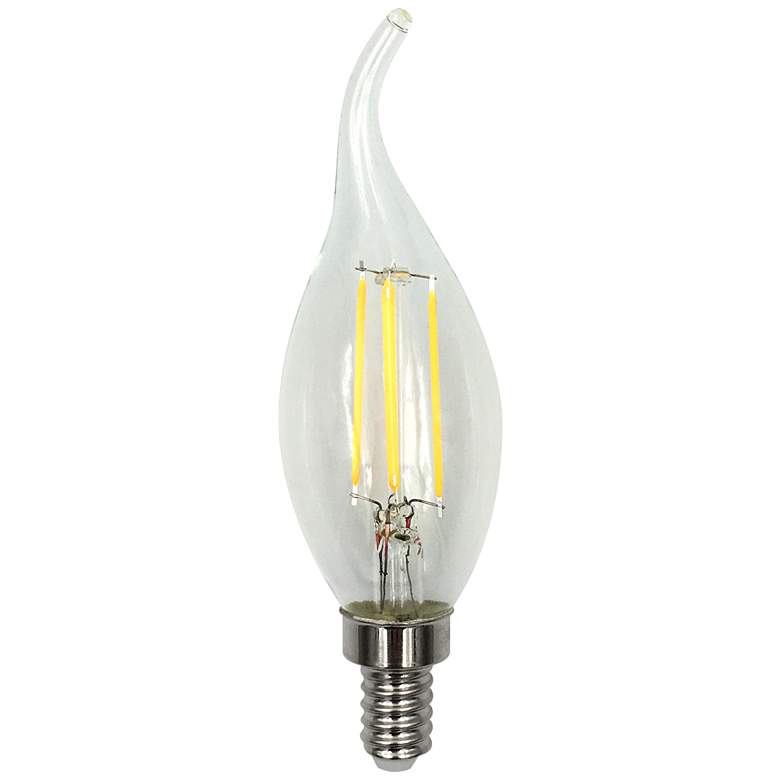 Image 1 40W Equivalent Clear 4W LED Dimmable Candelabra Flame-Tip
