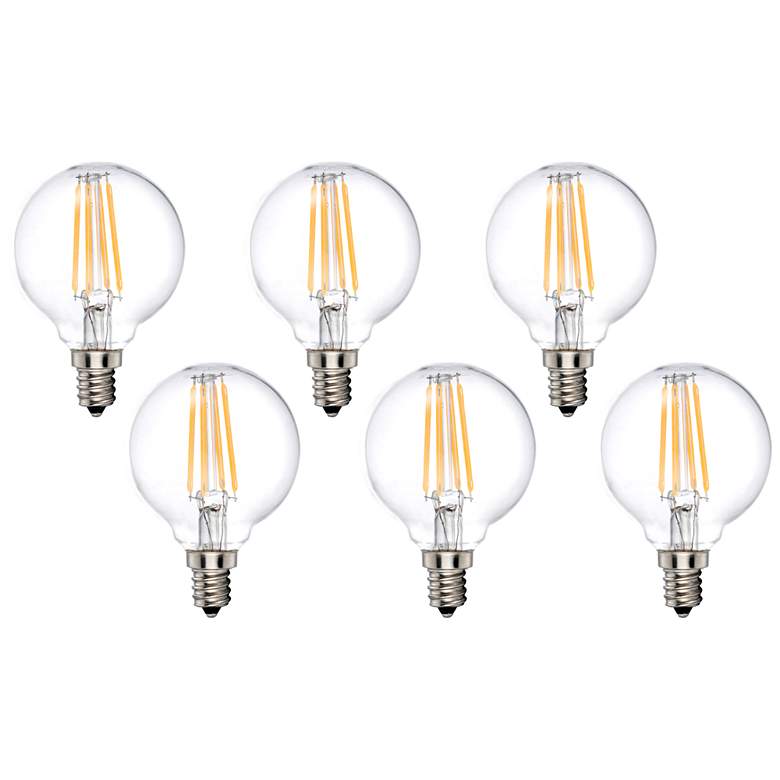 Image 1 40W Equivalent Clear 4W LED Dimmable Candelabra G16.5 6-Pack