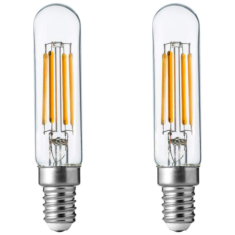 Image 1 40W Equivalent Clear 4W LED Dimmable E12 Base T6 2-Pack Bulb