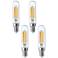 40W Equivalent Clear 4W LED Dimmable E12 Base T6 4-Pack Bulb