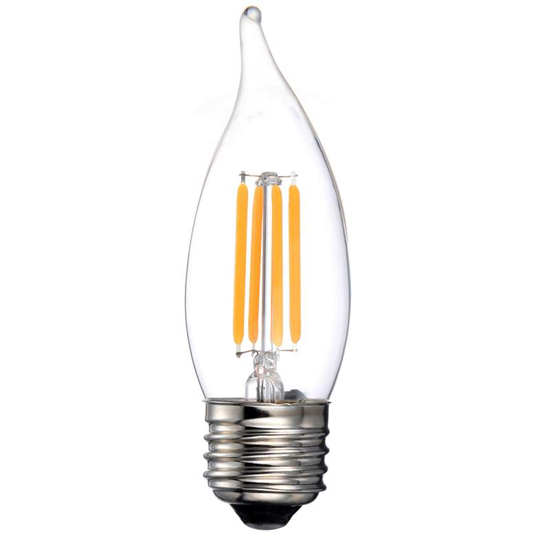 Image 1 40W Equivalent Clear 4W LED Dimmable Filament Flame E2
