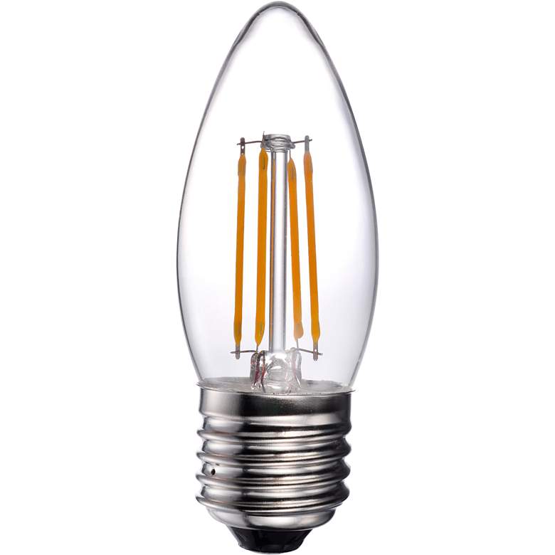 Image 1 40W Equivalent Clear 4W LED Dimmable Filament Torpedo E26
