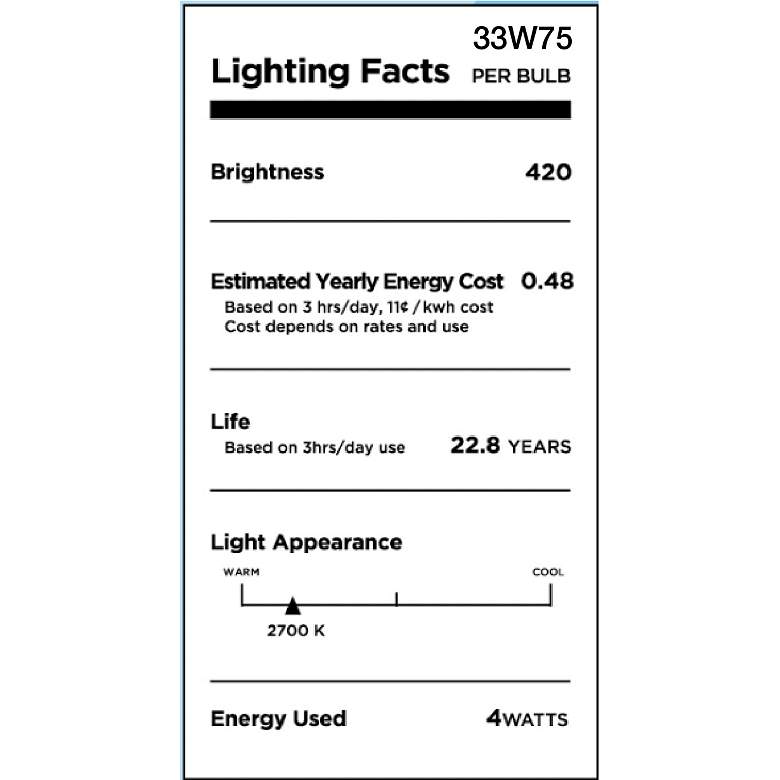 Image 2 40W Equivalent Clear 4W LED Dimmable Filament Torpedo E26 more views